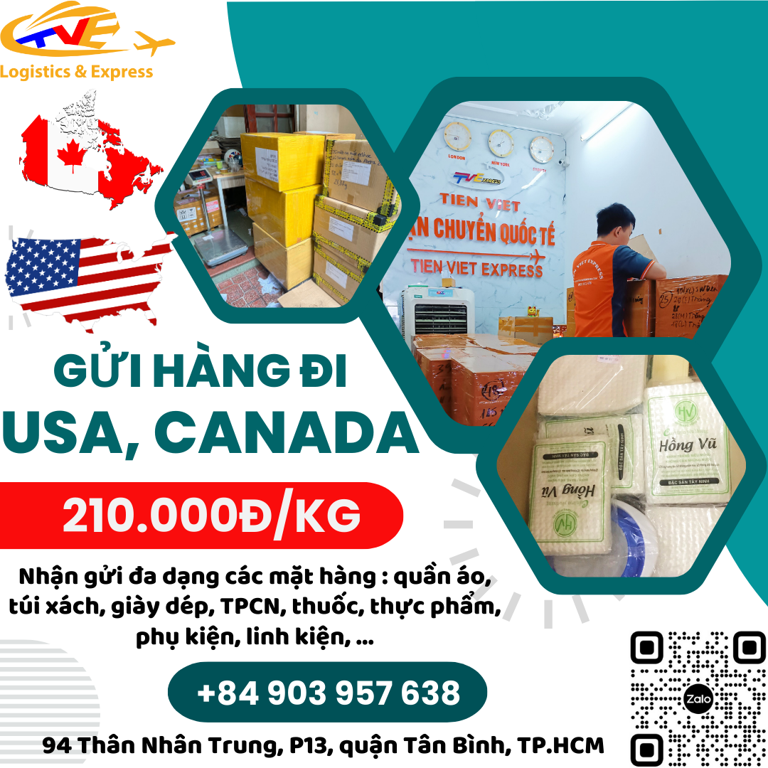 Gửi hàng đi USA, Canada - Tiến Việt Express